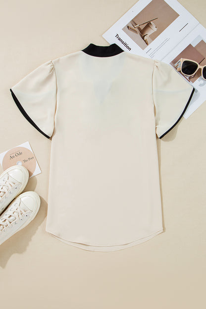 Tiana Bow-knot Tulip Sleeve Blouse