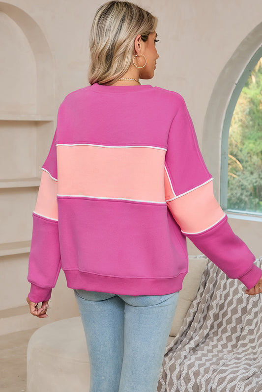 Sunset Pink Colorblock Sweatshirt