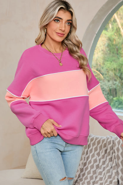 Sunset Pink Colorblock Sweatshirt