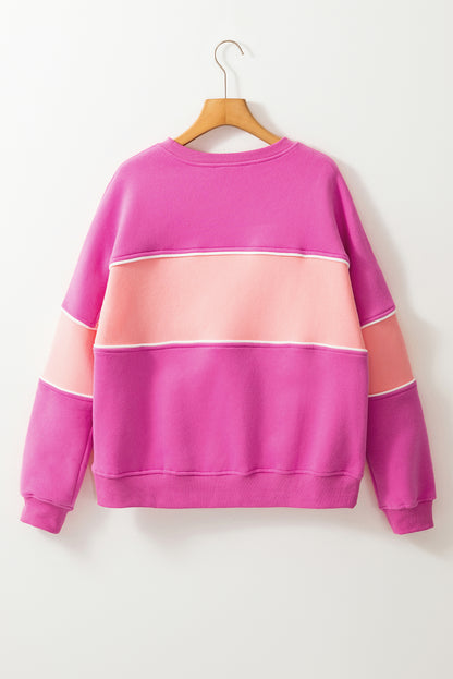 Sunset Pink Colorblock Sweatshirt
