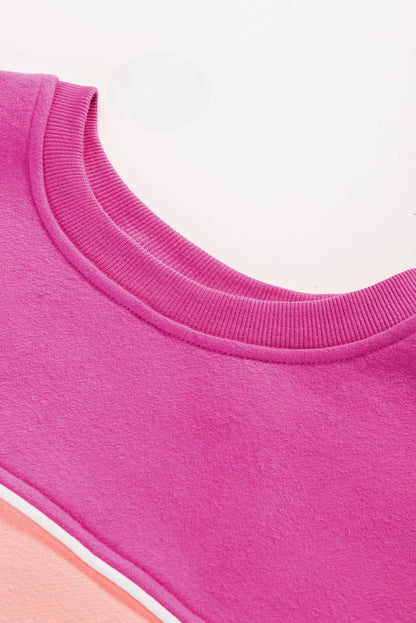 Sunset Pink Colorblock Sweatshirt