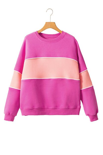 Sunset Pink Colorblock Sweatshirt