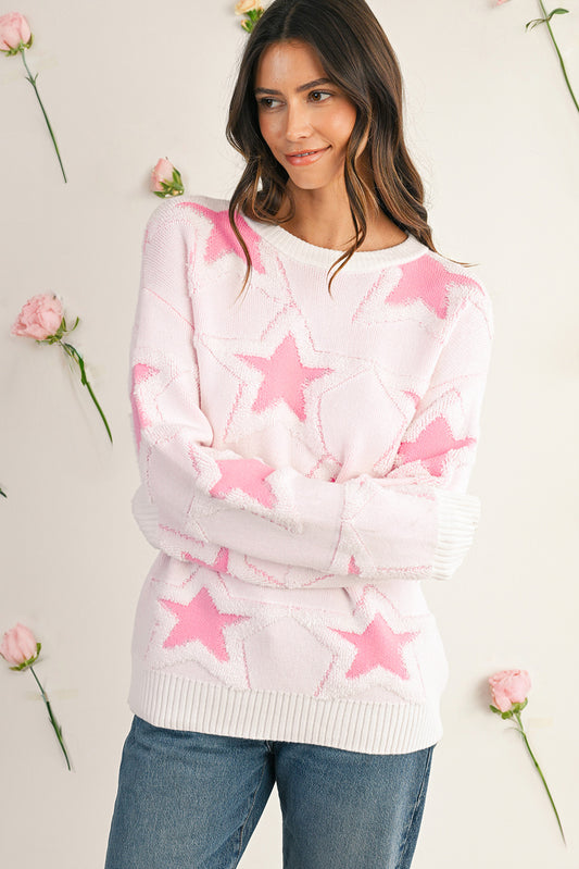 Taylor Star Pattern Drop Sleeve Sweater