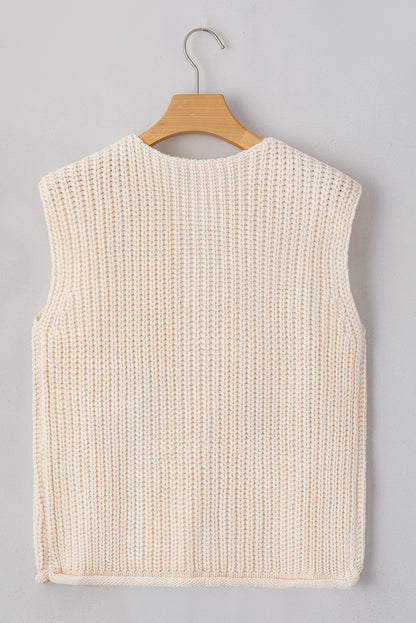 Saphira Knit Buttoned Sweater Vest