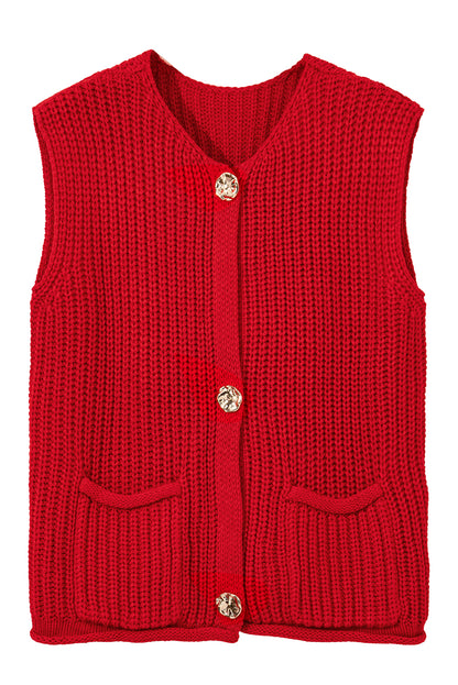 Saphira Knit Buttoned Sweater Vest