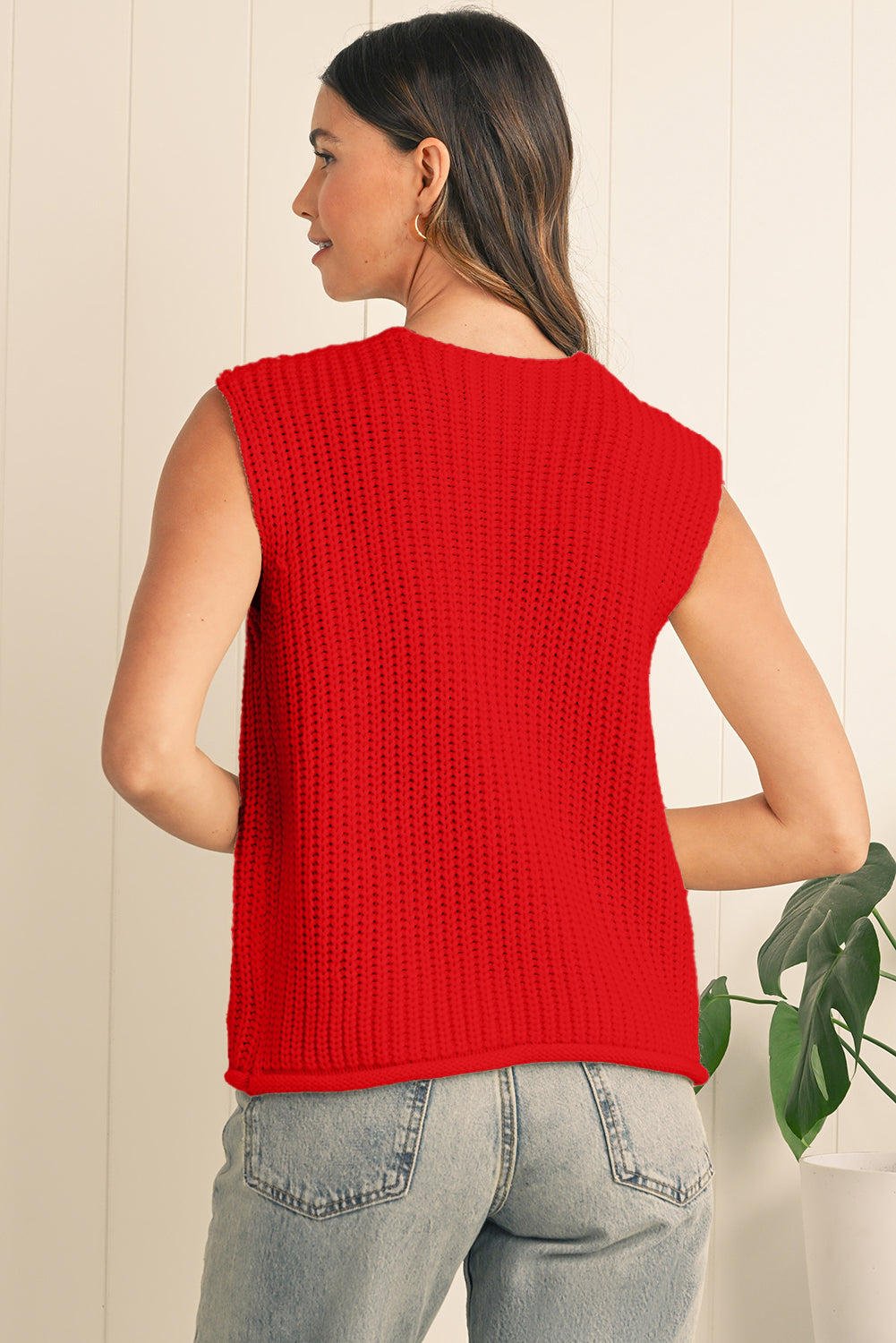 Saphira Knit Buttoned Sweater Vest