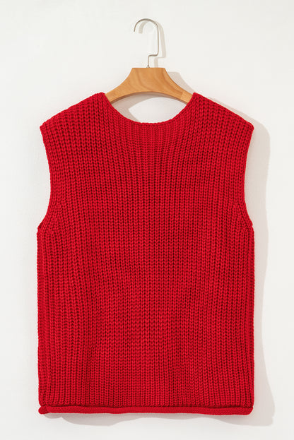 Saphira Knit Buttoned Sweater Vest