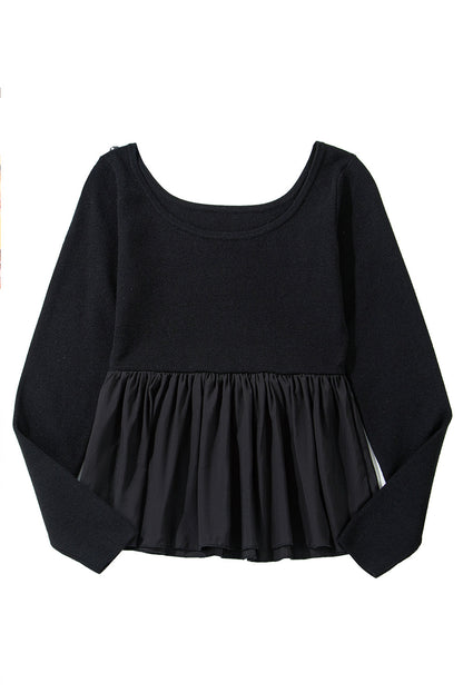 Ciara Long Sleeve Peplum Knit Top