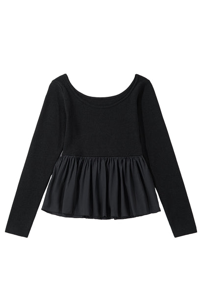 Ciara Long Sleeve Peplum Knit Top