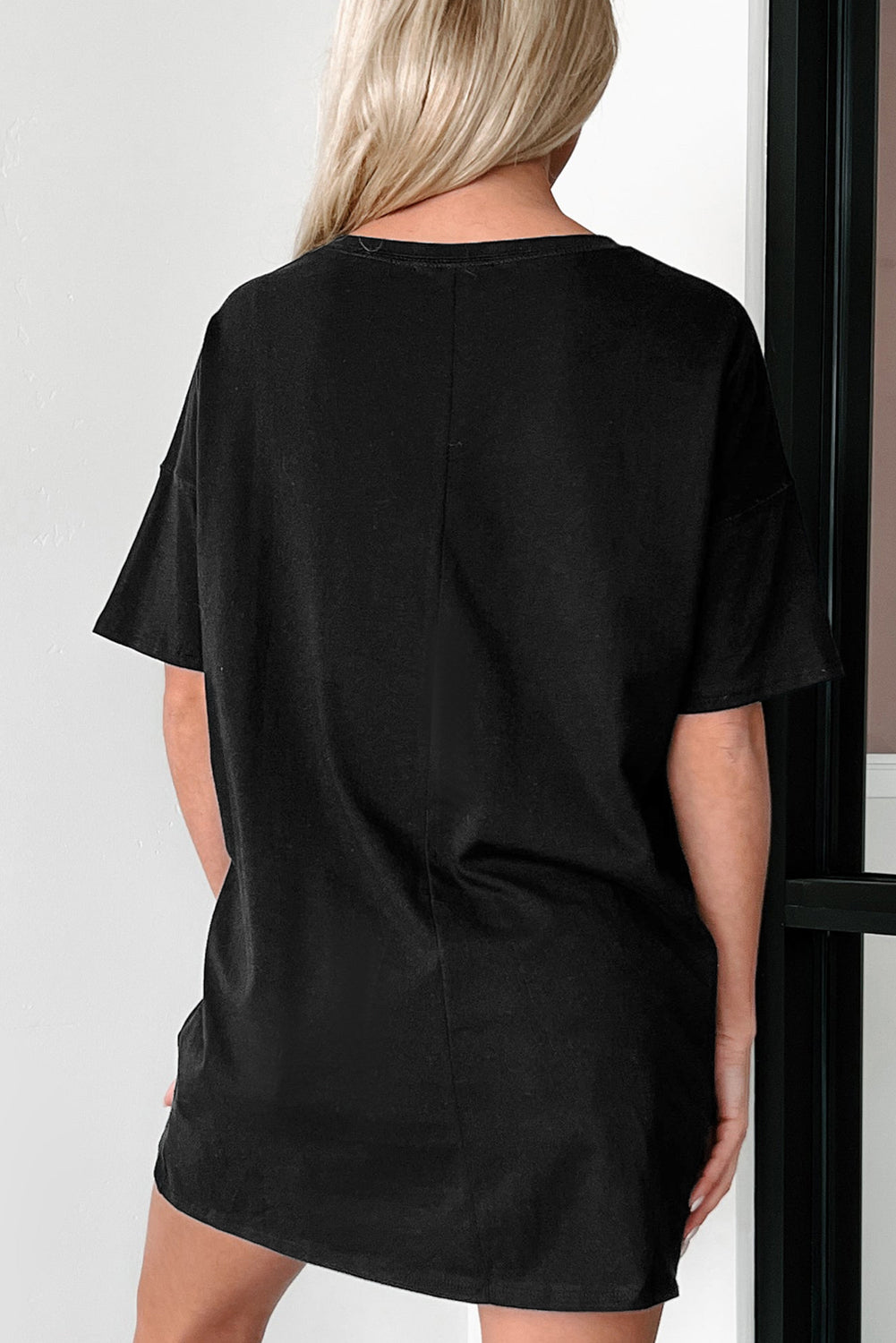 Oversized Solid Color Crew Neck T-Shirt