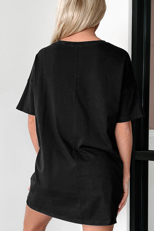 Oversized Solid Color Crew Neck T-Shirt