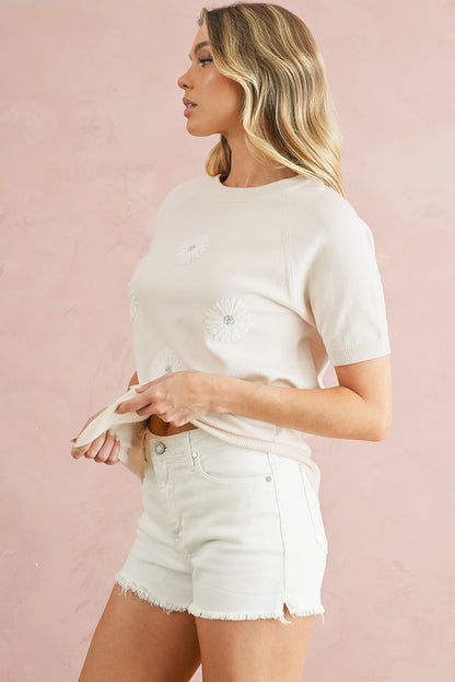 Flower Puff Short Sleeve Top