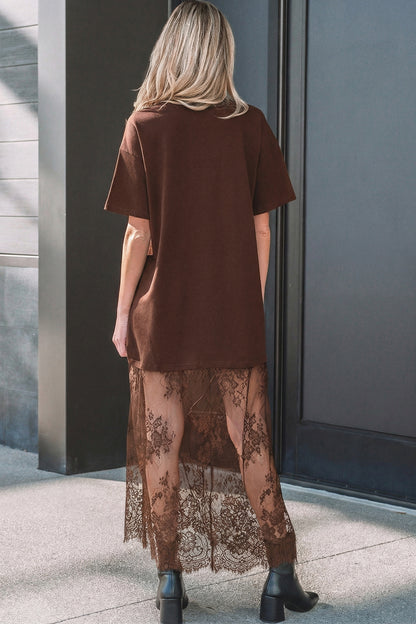 Floral Lace T-Shirt Dress