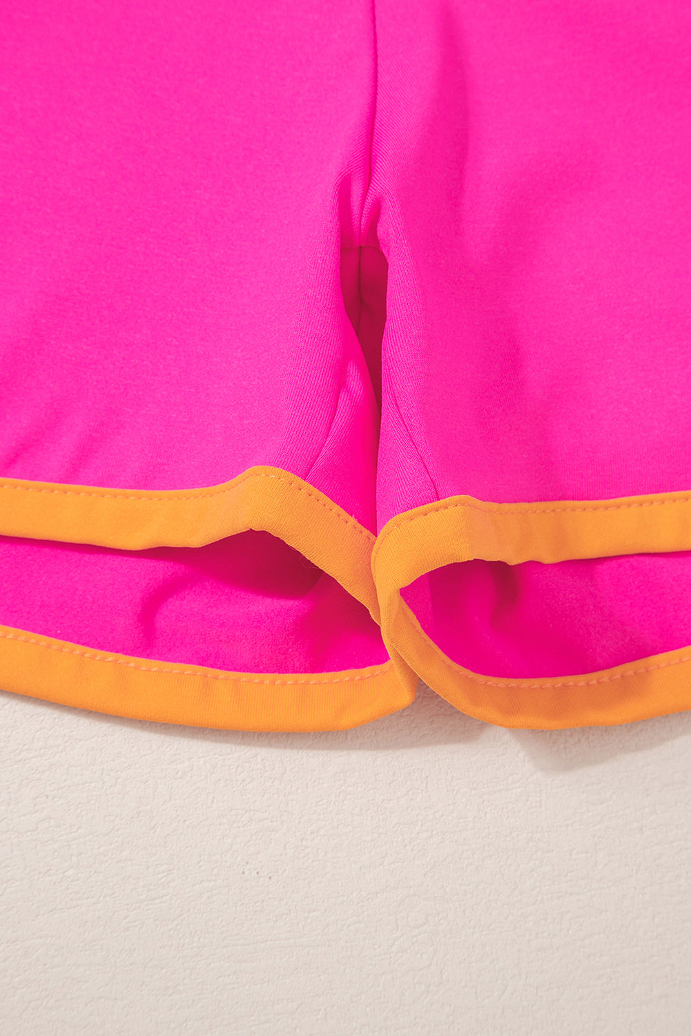 Color-Block Top and Elastic Waist Shorts Set