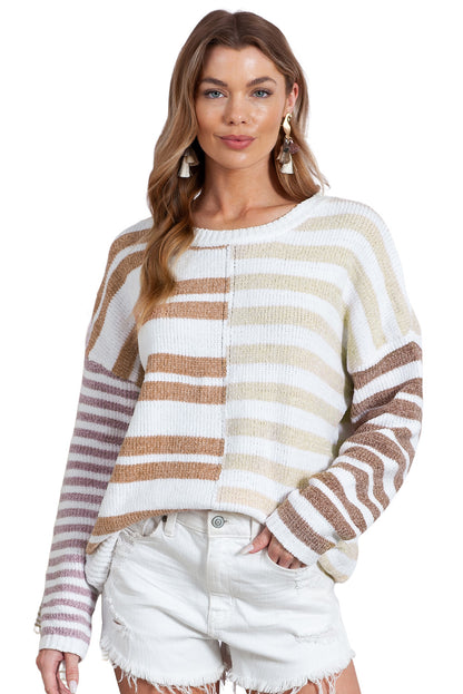Nia Striped Colour-block Sweater