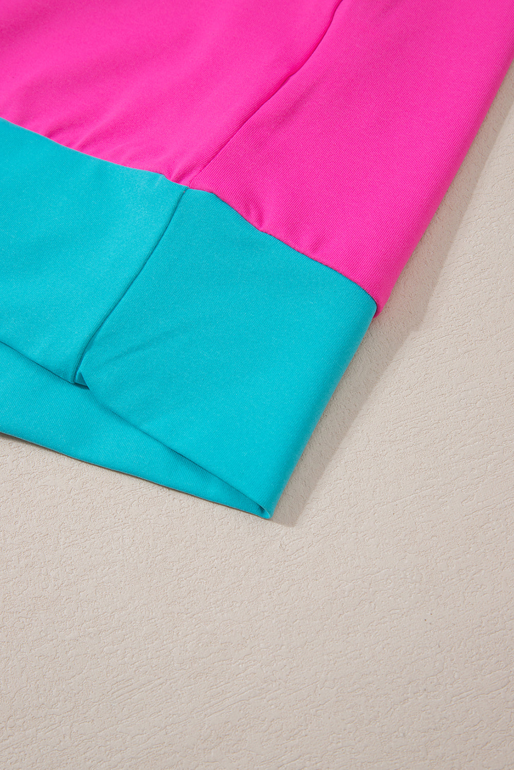Color-Block Top and Elastic Waist Shorts Set