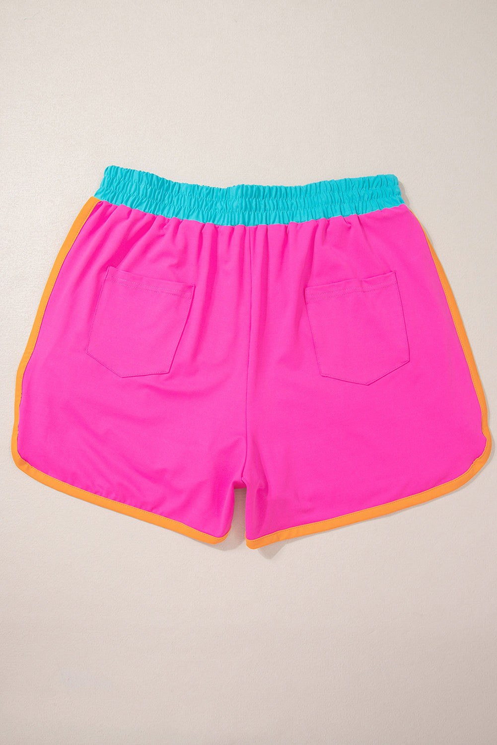 Color-Block Top and Elastic Waist Shorts Set