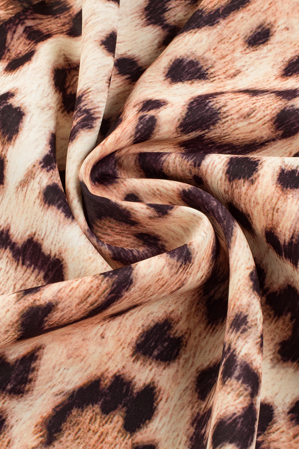 V-neck Leopard Print Colorblock Maxi Dress