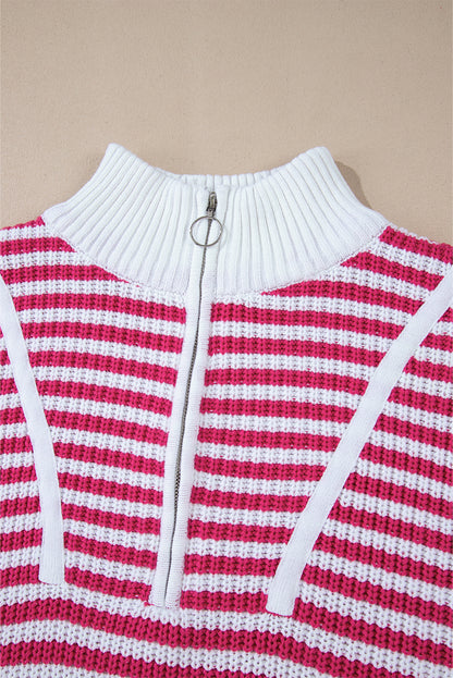Nylah Striped Half-Zip Sweater