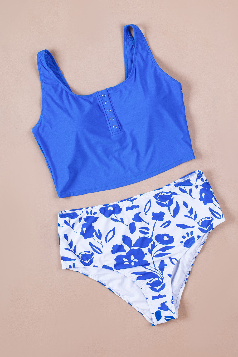 Nerina Square Neck Floral Print Tankini Swimsuit