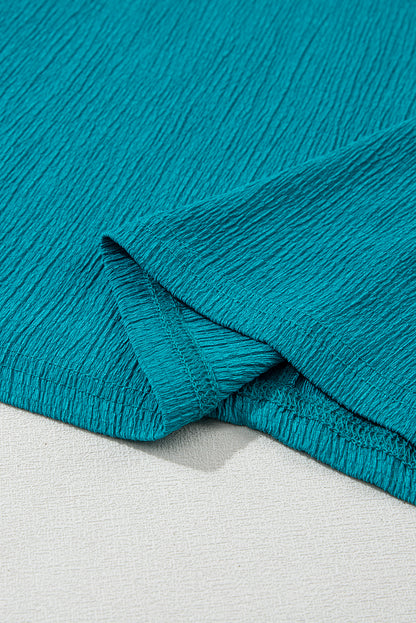 Basic Plain Textured V Neck T-Shirt