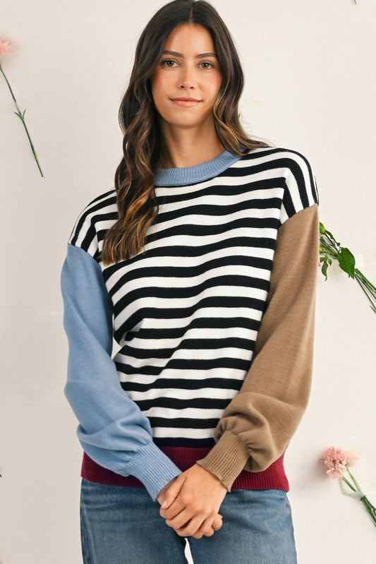 Lyra Striped Colour-block Sweater