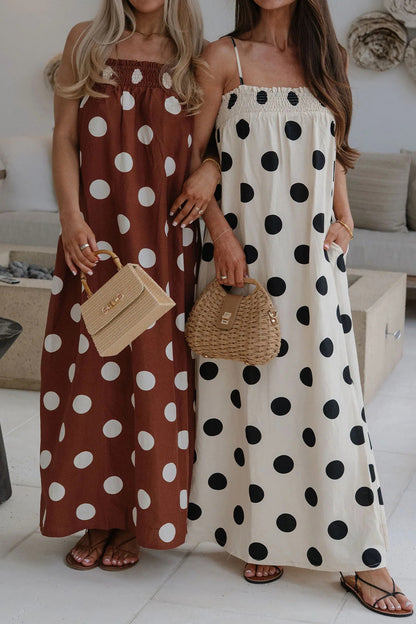 White Polka Dot Maxi Dress