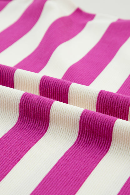 Rose Stripe Pocket T-shirt Dress