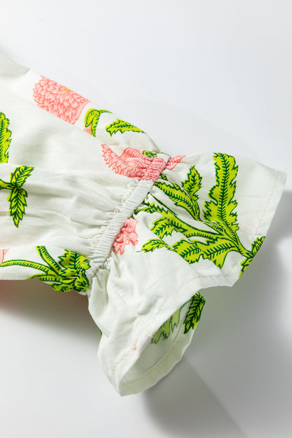 Floral Print V-Neck Blouse