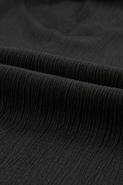 Basic Plain Textured V Neck T-Shirt