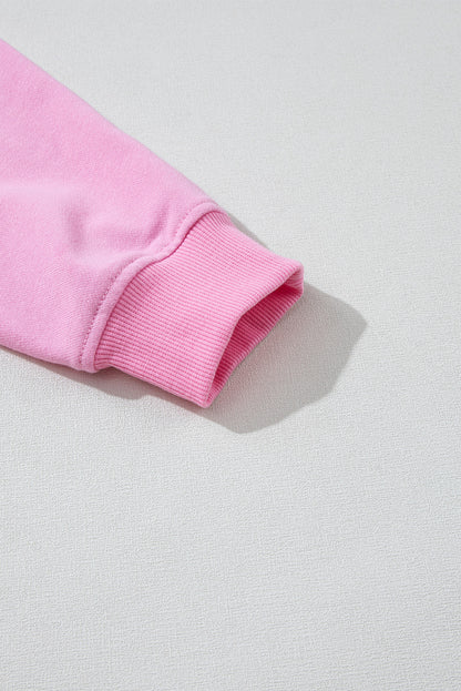 Ribbed Round Neck Sweatshirt