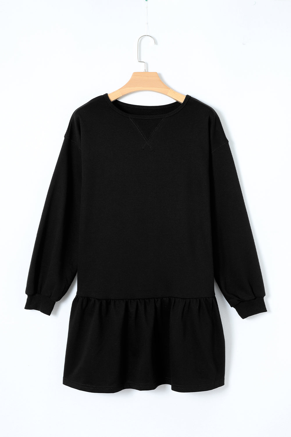 Ruffle Hem Mini Sweatshirt Dress