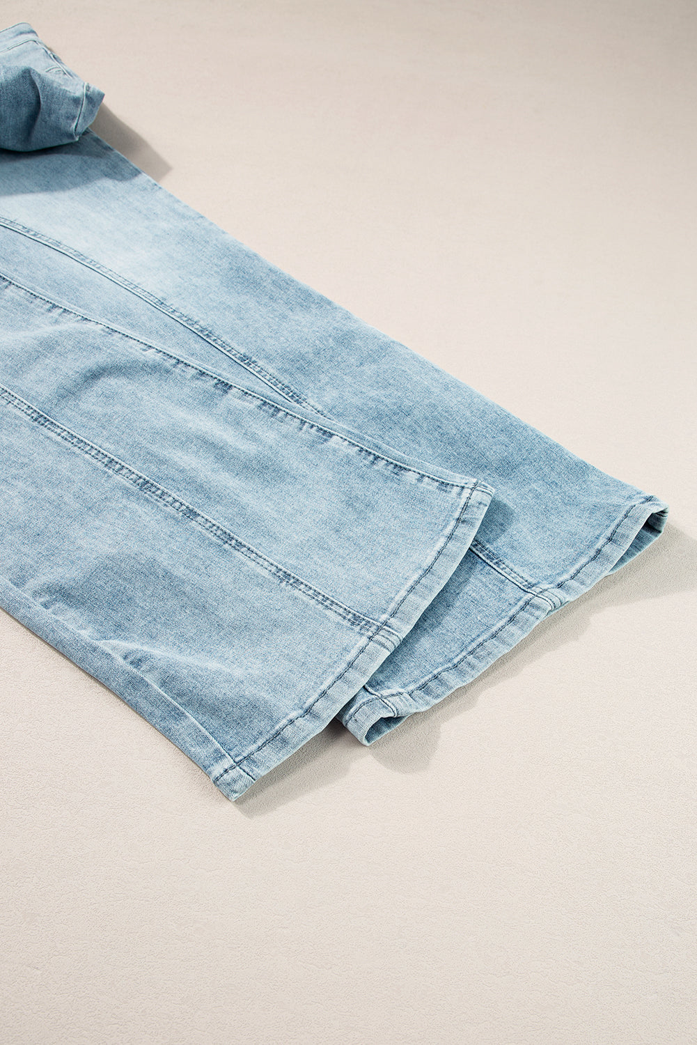 Dusk Blue Acid Wash Flared Jeans