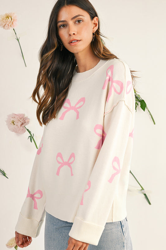 Pipa Bow Drop Sleeve Sweater