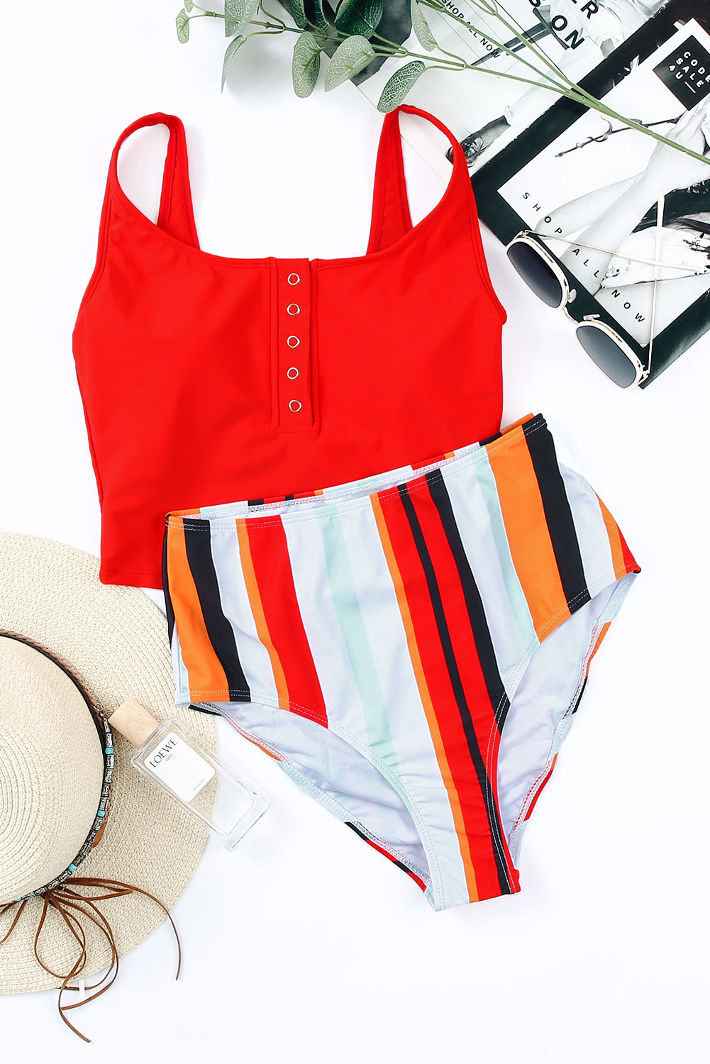 Nerina Square Neck Floral Print Tankini Swimsuit
